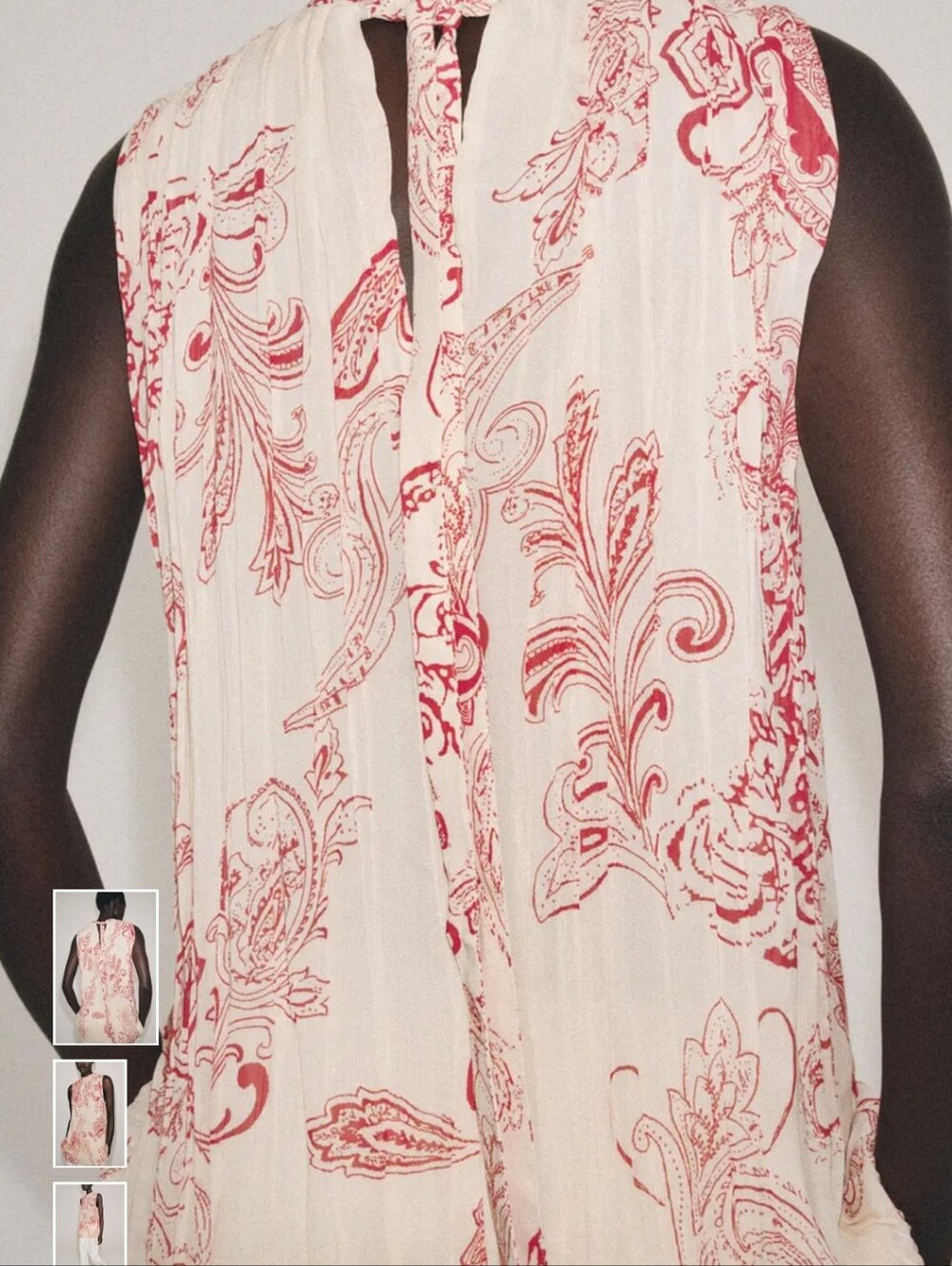 Zara Cream Camisole with Red Paisley Motif - Picture 4 of 10